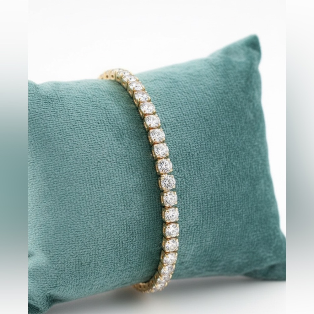 Elegant Gold and Silver Tennis Bracelet